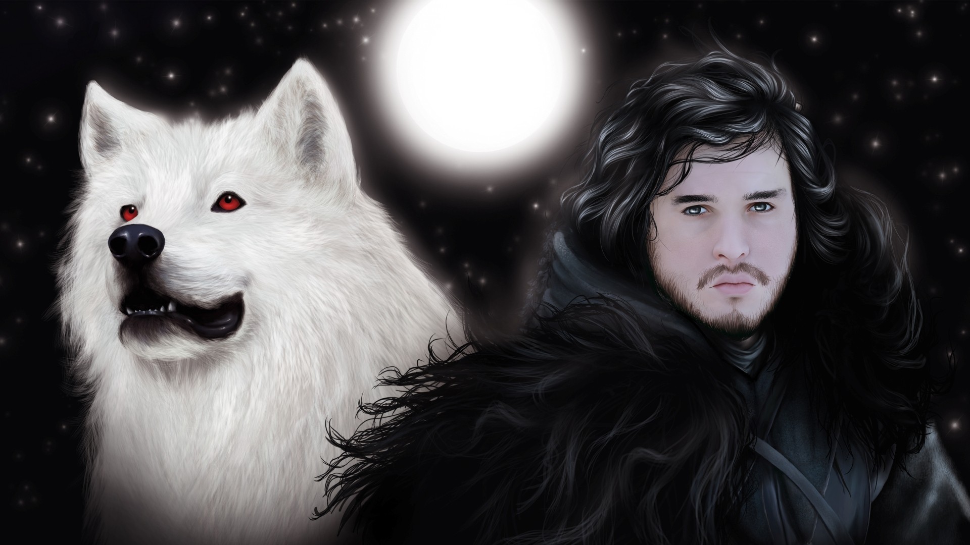 artwork game de thrones jon snow wolves wallpaper x 