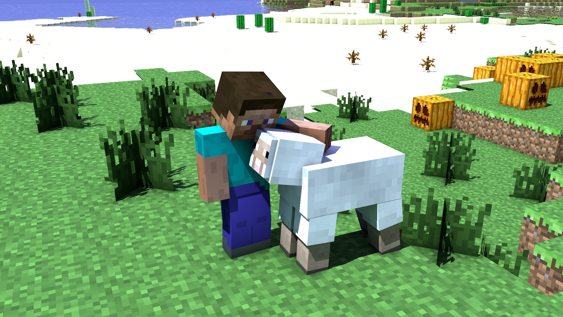 sheep steve minecraft cinema 4d tapeta wallpaper 1920x1080 228130